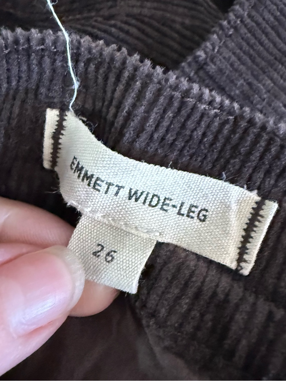 Madewell Emmett Wide Leg Corduroy Pants Size 26 Brown High Rise - Picture 4 of 8